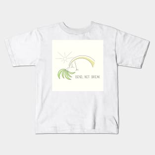 Bend not break palm tree inspirational drawing Kids T-Shirt